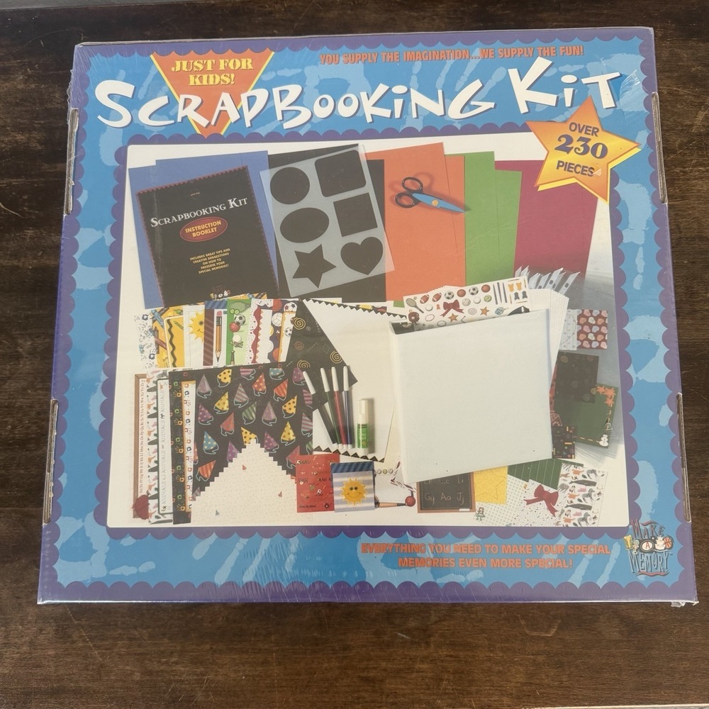 Vintage‎ Scrapbooking Kit For Kids 230+ Pieces NIB Make A Memory